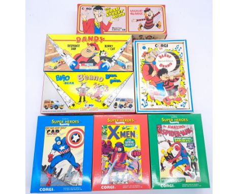 Corgi, comic book and TV related multi vehicle gift sets, to include 98970 Morris J VAn &amp; Bedford CA Van "X-Men", D47/1 M