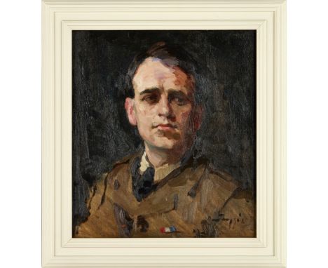 [§] DAVID FOGGIE (SCOTTISH 1878-1948)  PORTRAIT OF A BRITISH ARMY OFFICER   Signed, oil on canvas  46cm x 41cm (18in x 16in)