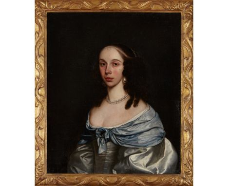 ATTRIBUTED TO WILLIAM CLARET (BRITISH 1646-1706)  PORTRAIT OF A LADY IN A BLUE DRESS   Oil on canvas  76cm x 63.5cm (30in x 2