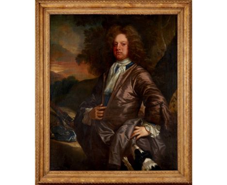 JOHN CLOSTERMAN (GERMAN 1660-1711)  PORTRAIT OF WILLIAM PAUL OF BRAY, WITH HIS GUN AND DOG   Oil on canvas  127cm x 110cm (50