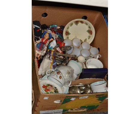 Household - an Alfred Meakin Charnwood tea service, for six;  a Royal Albert Lavender Rose teacup;  Dolls of the World;  flat