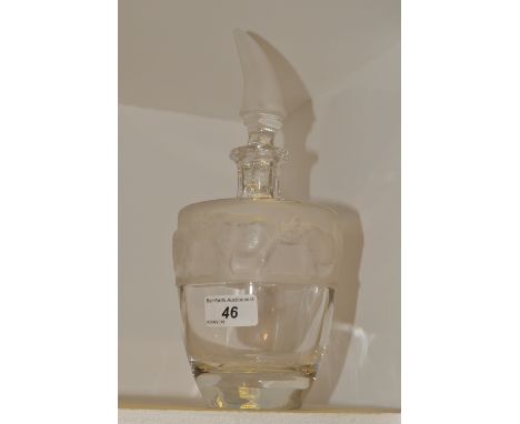 Glassware - a Nachtmann jar and cover, decorated with a frosted band depicting rhinoceros 