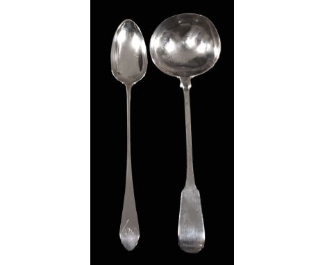 A William IV Scottish silver fiddle pattern soup ladle by Elder & Co  A William IV Scottish silver fiddle pattern soup ladle 