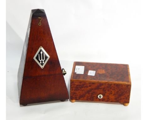 A modern metronome, piano tuning items, quantity 33rpm records, cigarette cards and other items 