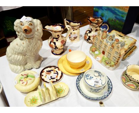 Carltonware pottery toast rack/preserve dish, five Masons 'Mandalay' pottery jugs and other ceramics 