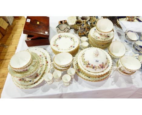 Part tea/breakfast service Cauldon ware, including muffin dish, egg cups, tea cups, serving plates, side plates and saucers