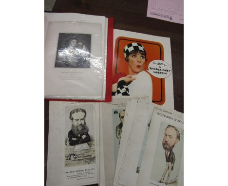 Portrait engravings, Figaro cartoon prints/engravings and Modern Millie booklet