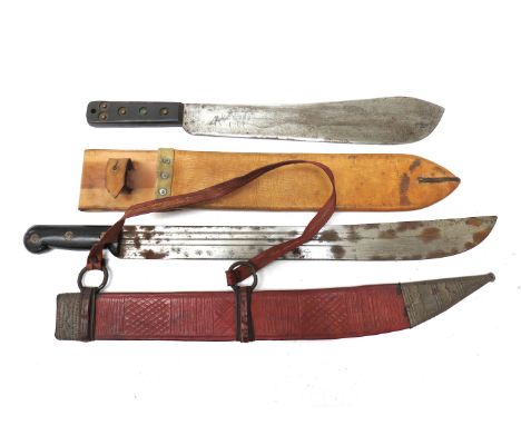 Two Martindale Machetes including example with Islamic leather covered scabbard 