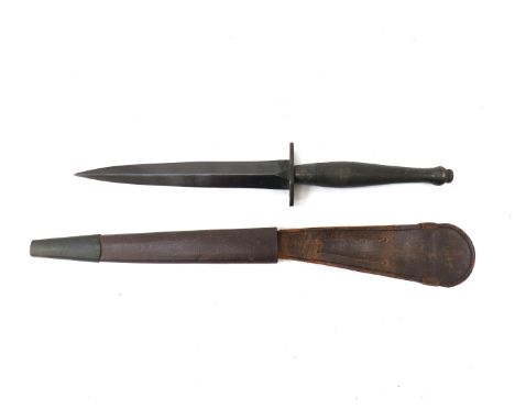 A Fairbairn Sykes, (FS) Second Pattern type Commando dagger / knife, the guard stamped B2 with indistinct broad arrow mark, w