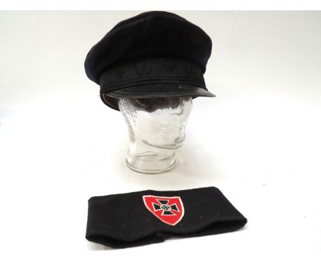 A WWII German army veteran's hat with armband