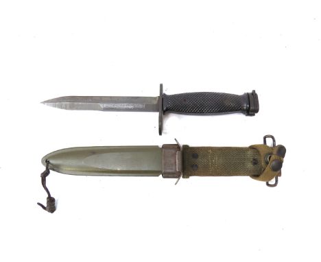 A US M7 Conetta bayonet together with M8A1 scabbard, possibly Vietnam war era 