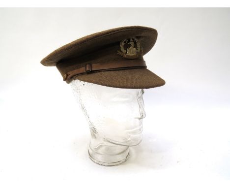 An early 20th Century British Army ordinary ranks peaked cap with Norfolk Regiment badge&nbsp;