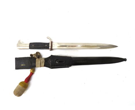 A Third Reich era German H. WIEMEYER Police dagger with scabbard and portepee knot 