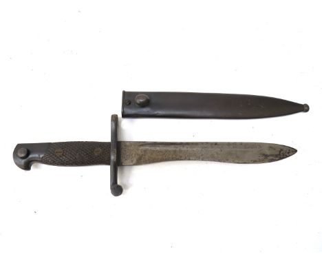 A WWII Spanish M1941 Bolo bayonet with steel scabbard 