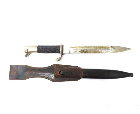 A Third Reich era German "In Memory of My Service" commemorative dress bayonet by Carl Eickhorn, Solingen with two piece blac