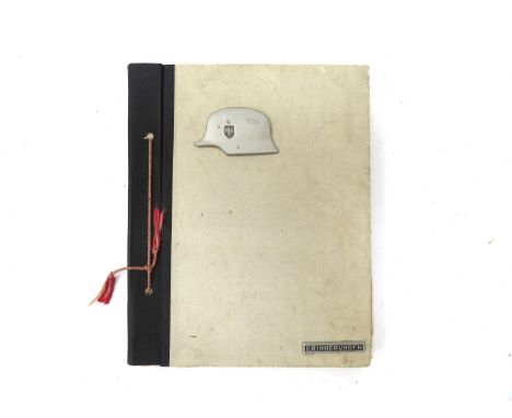 A WWII German photograph album with army photo to the cover, army photograph contents