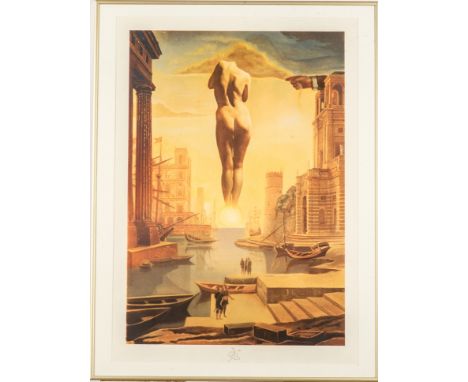 Dali, Salvador  (1904-1989)   Farboffsetlithografie .La main de Dalí retirant un Toison d'Or en forme de nuage pour montrer à