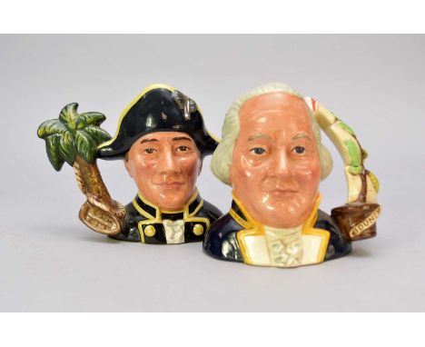 A pair of Royal Doulton character jugs of Captain Bligh and Fletcher Christianmodels D7074 and D7075, each a limited edition 