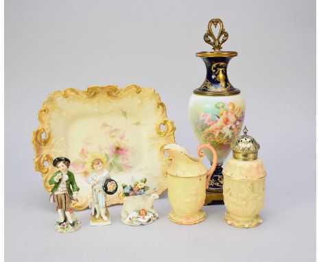 A group of English and Continental porcelainlate 19th/early 20th centurycomprising a Locke &amp; Co, Worcester blush ivory ac