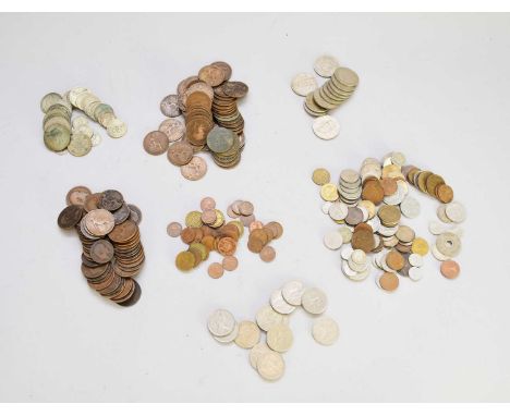 An assorted collection of British and Foreign silver, cupro-nickel and bronze coinage (a lot)