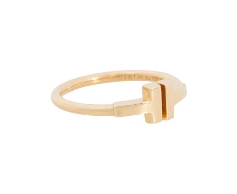 TIFFANY & CO Ring "Tiffany T", aktueller NP (2024): 1.350 €, GG 18K, 2,9 g, RW: 52, 21. Jh., leichte Tragespuren, mit Markens