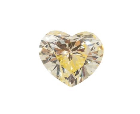 Herzf. fac. Diamant von ca. 0,75 ct, fancy light yellow/VS1, sehr guter Zustand. Alle Steine ohne detaillierte gemmologische 