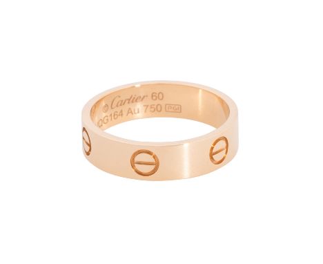 CARTIER Ring "Love", NP: 2.100 €, GG 18K, 6,5 g, RW: 60, 2023, neuwertig, graviert CARTIER, VQG 164, mit Zertifikat.| CARTIER