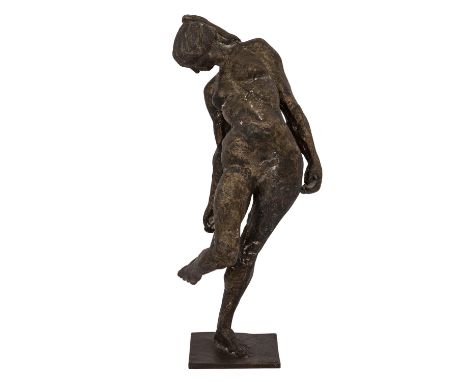SEEMANN, KARL HENNING (1934) "Mädchen auf einem Bein" 1972 Bronze, monogra., Ex. 4/11, H: 30 cm. Normale Altersspuren.| SEEMA