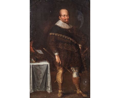KÖNIGLICHER PORTRÄTMALER DES HERZOGTUMS WÜRTTEMBERG "Staatsporträt von Johann Friedrich von Württemberg" 17.Jh. Öl auf Leinwa