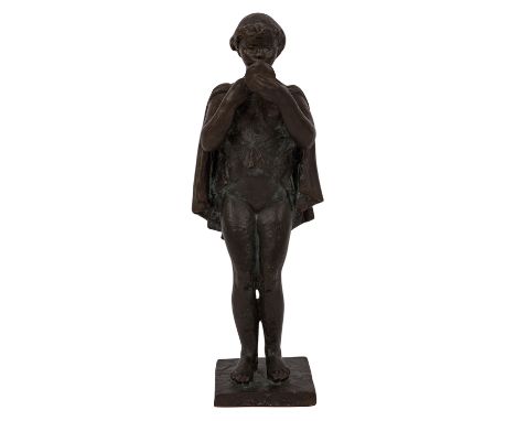 GERSTEL, WILHELM (1879-1963) "Mädchen mit Spiegel" 1930 Bronze, monogr., Ex. V, Werkverz. Nr. 110, H: 36 cm. Normale Alterssp