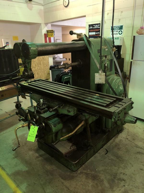 Milwaukee Horizontal Milling Machine, Model K, S/N 263615, 1500 RPM