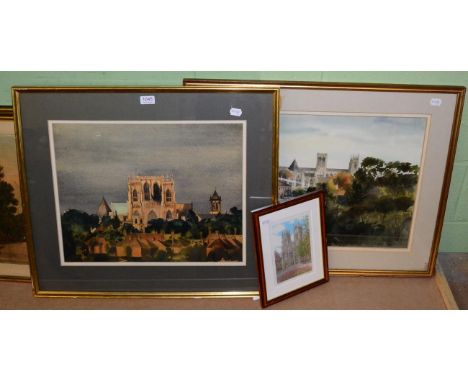 * Groom, York Minster, signed and dated (1975), watercolour; together with a further signed and dated watercolour of York Min