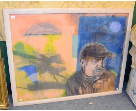Tom Wood (b.1955) ''Self portrait (Seville)'', signed, inscribed and dated 2002/3 verso, crayon and gouache on paper, 95cm by