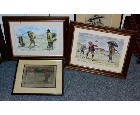 After R Bailey, ''A Rough day at Muirfield'', print; together with a companion and a further print ''Rule VI'', after Cromoie