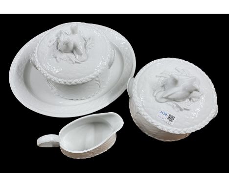 Royal Worcester Gourmet Oven China comprising two tureens, oval platter and gravy boat