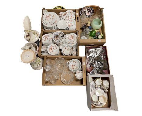 Chinese tea service, Italian pottery, glassware, paperweights, cutlery, other ceramics etc