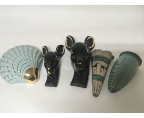 Five mid 20th century design ceramic wall pockets (5)- NO RESERVE