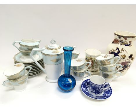 A collection of ceramics including a Noritake tea set , Masons jug postage category D