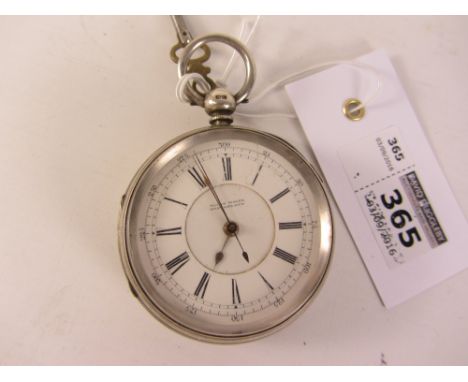 Victorian silver centre seconds chronometer pocket watch signed Elias Wolfe Sunderland no68821, case by James Richardson Ches