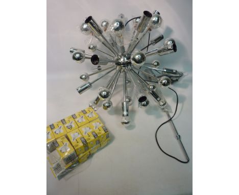 Sputnik chrome coloured chandelier light fitting, light bulbs included (boxed) shop stock - new  Condition Report IClick here