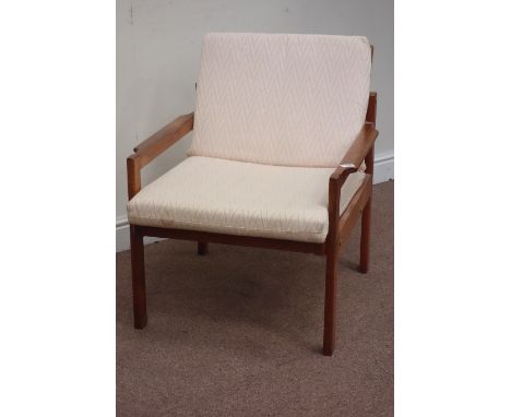 Vintage retro stained beech framed easy chair Condition Report Click here for further images, condition, auction times & deli