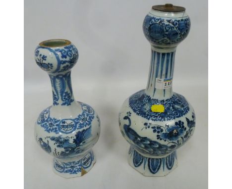 19th Century delft vase convert to lamp base and one other  Condition Report Click here for further images, condition, auctio