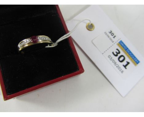 Ruby and diamond ring stamped 9k Condition Report Click here for further images, condition, auction times & delivery costs
