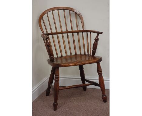 19th century country elm stick and double hoop back Windsor chair Condition Report Click here for further images, condition, 