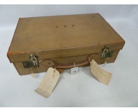 Vintage pig skin suitcase 55cm Condition Report Click here for further images, condition, auction times & delivery costs