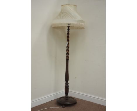 20th century oak barley twist standard lamp Condition Report Click here for further images, condition, auction times & delive