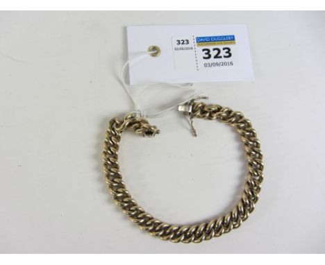 Heavy gold curb chain bracelet hallmarked 9ct approx 54.5gm Condition Report Click here for further images, condition, auctio
