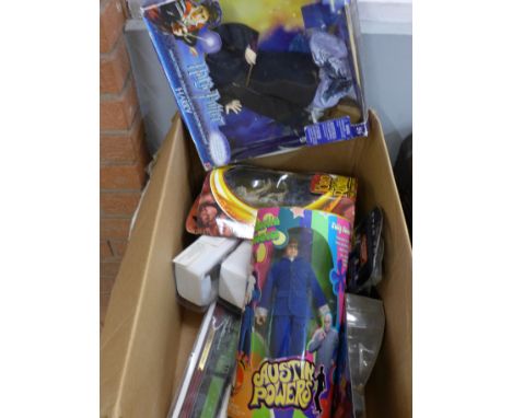 Harry Potter, Austin Powers, Lord of the Rings and other action figures, boxed 