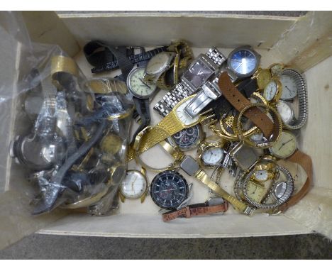 A collection of wristwatches including Sekonda, Rotary, Timex, etc. 