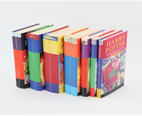 Harry Potter - Collection of 7 first edition hardback books including Philosopher's Stone, Chamber of Secrets, Prisoner of Az